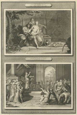 Susanna and the Elders and Susanna Delivered by Daniel, Mortier, circa 1700