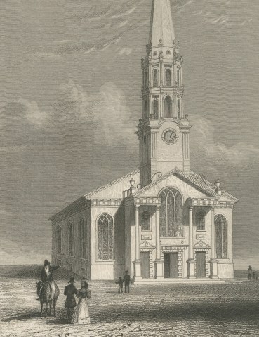 First Baptist and Unitarian Churches, Providence, Roger Williams, circa 1850, close-up 2