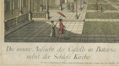 Batavia Castle Church Courtyard, Vue d’Optique, Indonesia c.1770, close-up 5