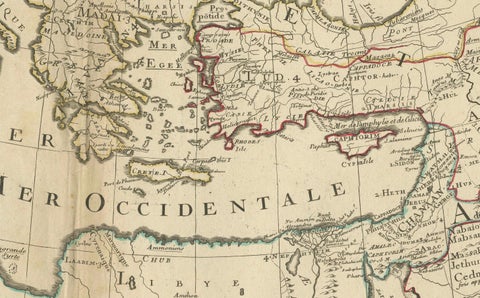 Moullart-Sanson Map of the Holy Land and Sacred Geography of the Old Testament, close-up 4