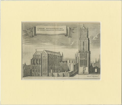 Antique Church Print of the 'Domkerk' in Utrecht, the Netherlands, circa 1770