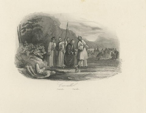 Antique Print of Religious Persecution by the Japanese, 1847, close-up 1