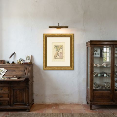 Sheba and the Voyage to Tarshish and Ophir, Antique Map, 1823, shown framed in a room, true to size