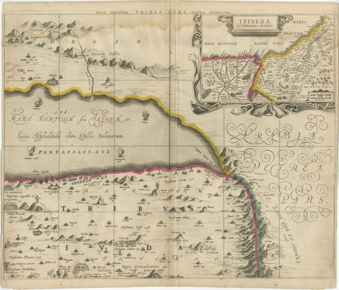1658 Large Map of the Holy Land by Jansson, Twelve Tribes of Israel in 6 Sheets, view 2