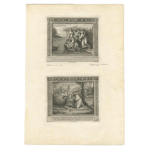 Antique Religion Print Depicting the Nativity of Christ & Pharaoh's Dream, 1850, view 2