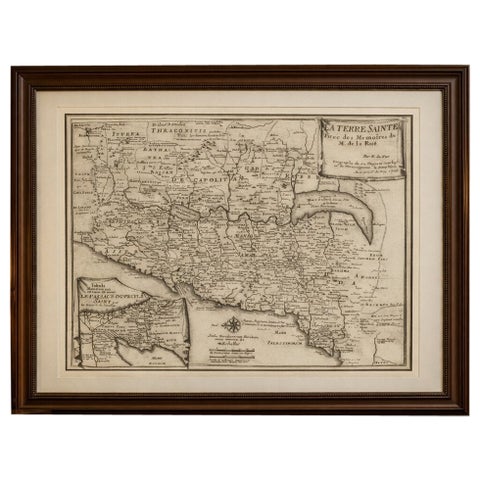 Antique Biblical Holy Land Map, Jerusalem, Palestine & Levant, De Fer 1703