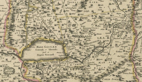 Frederic de Wit Map of Palestine, Terra Sancta, Amsterdam c.1670, close-up 5