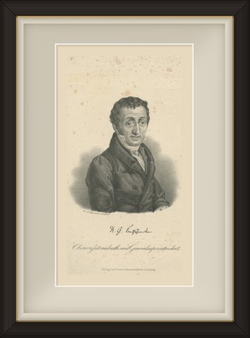 Karl Gottlieb Bretschneider, Generalsuperintendent, Lithograph, circa 1840, shown framed