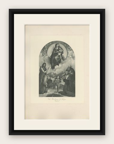 Antique Print of 'The Madonna di Foligno' Made after Raphael 'c.1890', shown framed