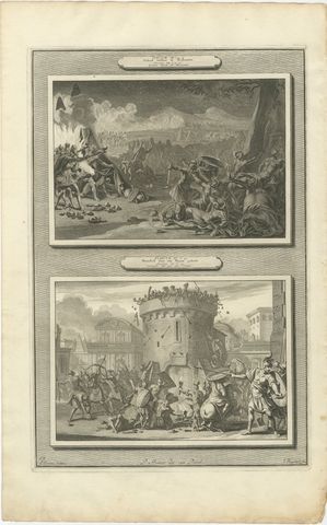 Gideon Defeats the Midianites and the Death of Abimelech, Mortier circa 1700
