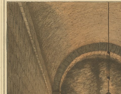 Chapel of Mount Calvary, Jerusalem, Antique Aquatint by Mayer, 1810, close-up 2