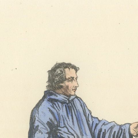 Sylvestrien, 1862 Hand-Colored Lithograph of a Sylvestrine Monk, close-up 1
