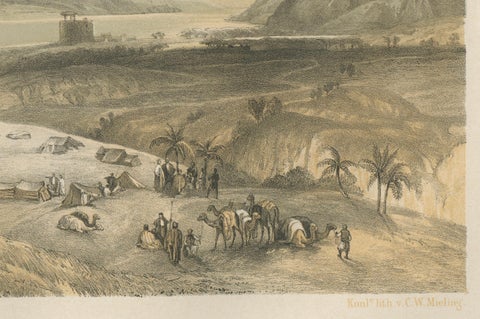 19th-Century Chromolithograph of Jericho, Biblical Landscape After David Robert, close-up 2