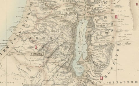Turkey in Asia: Biblical Regions and the Holy Land from The Royal Atlas (1856), close-up 5