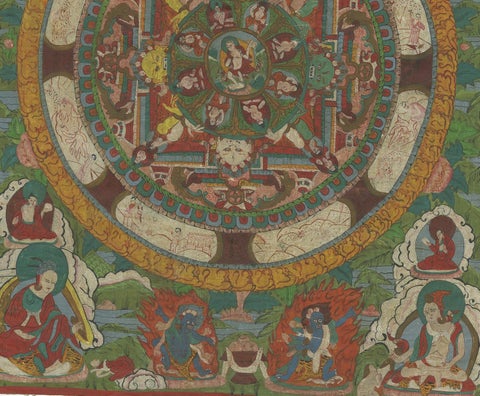 Hand Painted Mandala Thangka, circa 1920, view 5