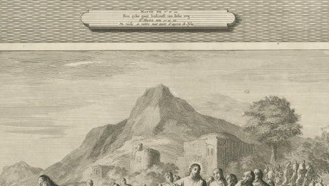 Antique Biblical Engravings, The Rich Young Man & Christ Teaching Jews, c.1700, close-up 4