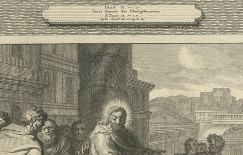 Christ Heals the Man Born Blind & The Woman Taken in Adultery, ca. 1700, close-up 4