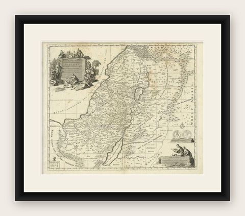 Antique Map of the Holy Land by Van Luchtenburg, c.1720, shown framed