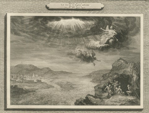 Antique Biblical Engravings, Mortier Amsterdam, Apocalypse Cycle, c.1700, close-up 5