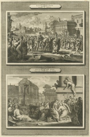 Triumph of Mordecai and Haman Hanged on His Own Gallows, Mortier, circa 1700