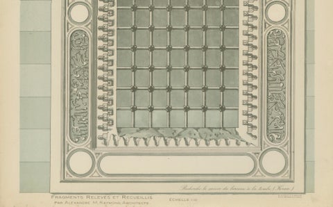 Green Mosque Window, Bursa Turkey, Islamic Architectural Ornament Print, 1924, close-up 1