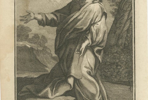 Jesus “I Am the Way”, John XIV Antique Engraving, c.1735, close-up 2