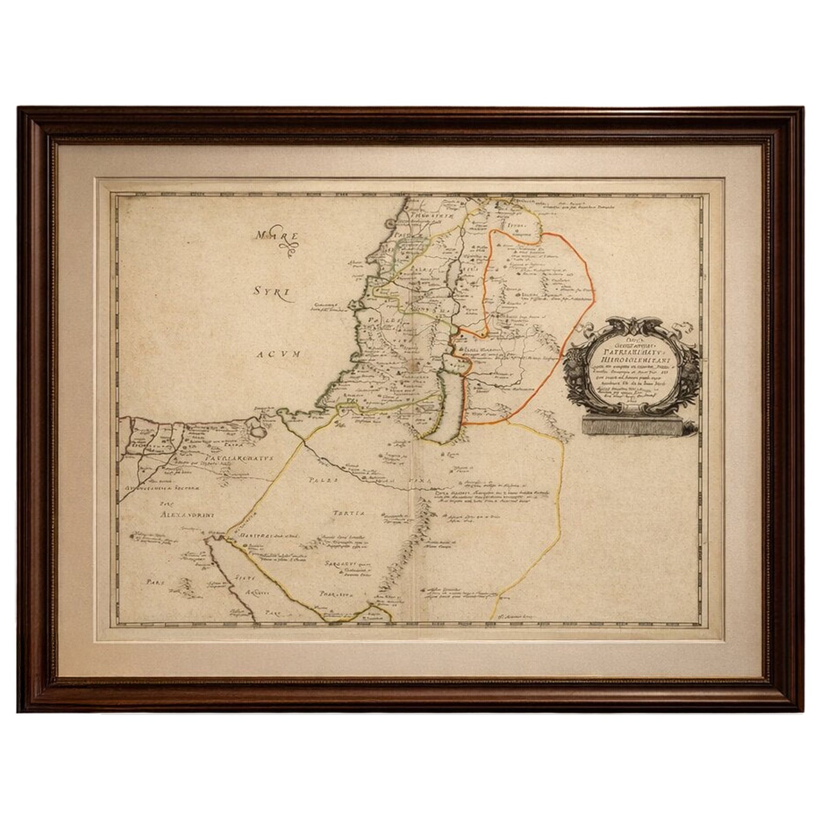 Antique Map Holy Land & Jerusalem, Patriarchatus Hierosolymitani, c1652