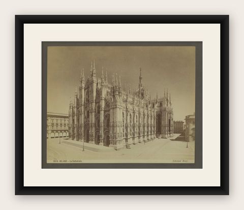 Late 19th-Century Photograph of Milan Cathedral by Edizioni Brogi, circa 1870, shown framed