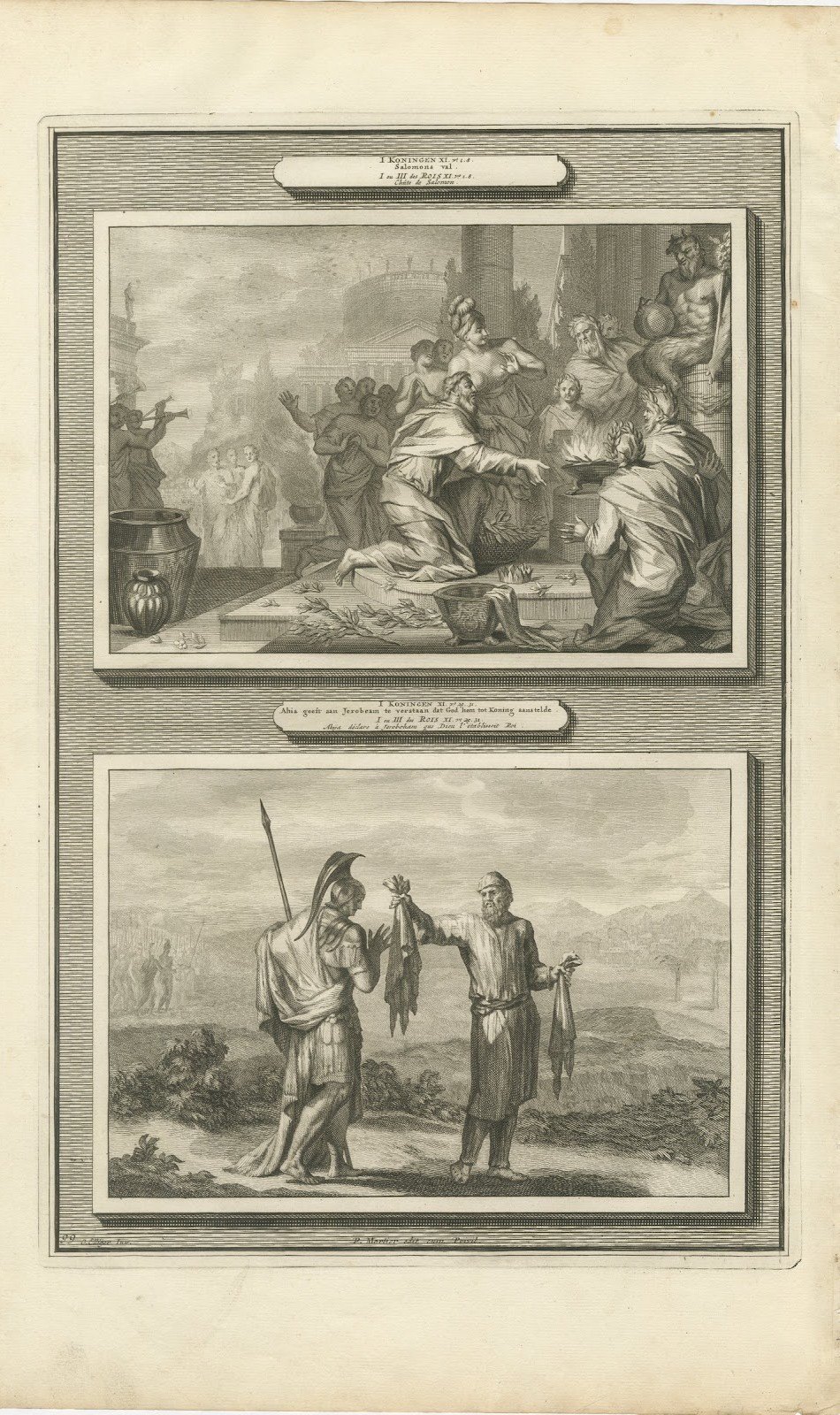 The Fall of Solomon and Ahijah's Prophecy to Jeroboam, Mortier, circa 1700