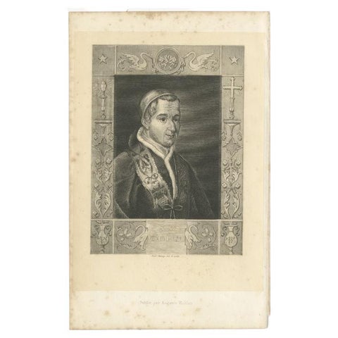 Antique Portrait of Pope Gregory XVI, 1845, view 2