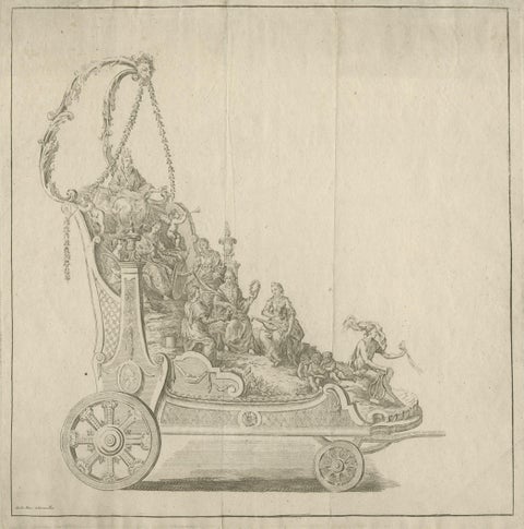 Antique Engraving of a Religious Float for Saint Rumoldus or Rumbold, 1775, close-up 1