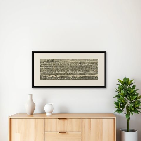 Large Print of the Procession for the Papal Inauguration in Rome, Italy, c.1730, shown framed on a wall, true to size