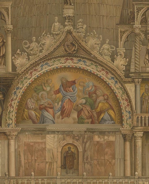Pl. 16 Antique Print of the Portal of the Zen Chapel of the Basilica San Marco, view 4