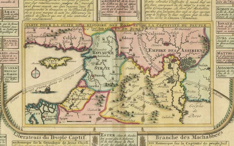 Biblical Map and Family Trees of the Holy Land by Chatelain, ca. 1720, close-up 5