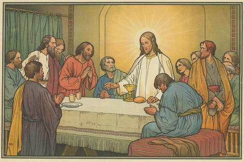 Antique Religion Print of the Last Supper, '1913', view 3