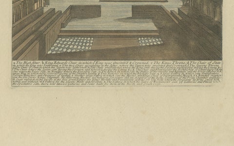 Westminster Abbey Interior Prepared for a Royal Coronation, Hand-Coloured, 1720, close-up 3