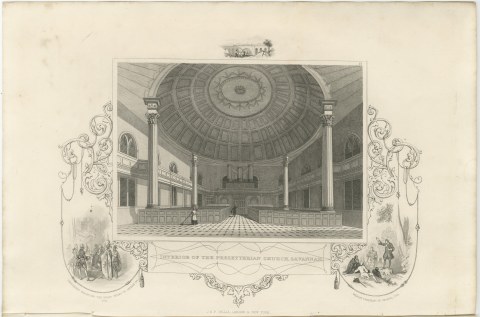 Presbyterian Church Interior, Savannah, Drawn by W. Goodacre, circa 1850, view 2