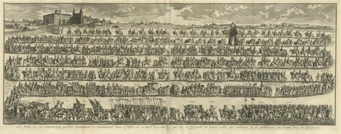 Large Print of the Procession for the Papal Inauguration in Rome, Italy, c.1730, close-up 1
