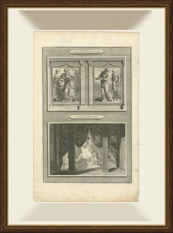 High Priest and Levites and God Speaks in the Holy of Holies, Mortier circa 1700, shown framed