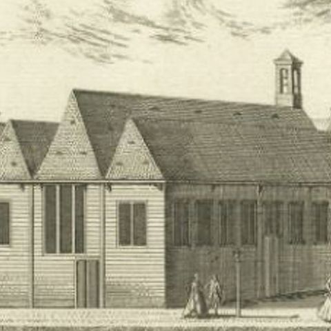 Antique Print of the 'Loodskerk' Church of Leiden, c.1800, close-up 2