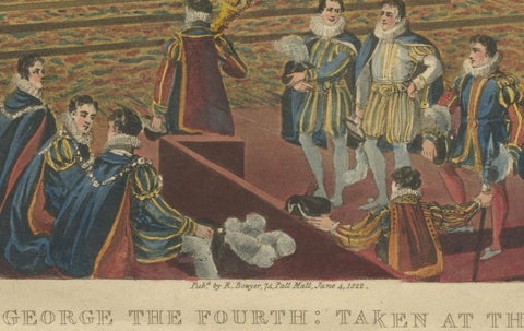 Hand-Coloured Engraving of George IV’s Coronation at Westminster Abbey, 1822, close-up 4