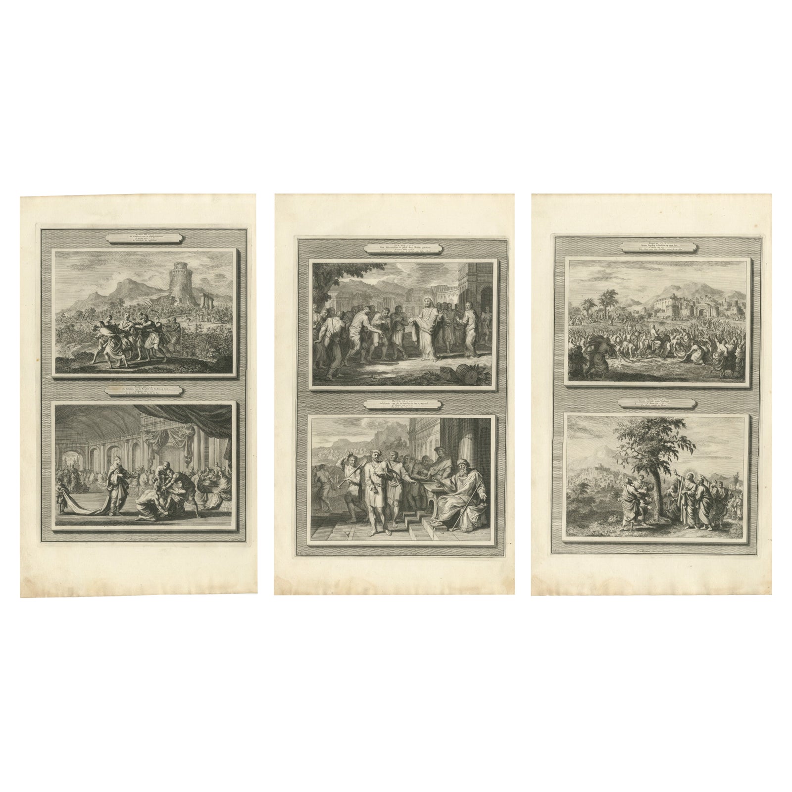 Acts of the Apostles, Six Biblical Scenes, Mortier Engravings, Amsterdam, 1700