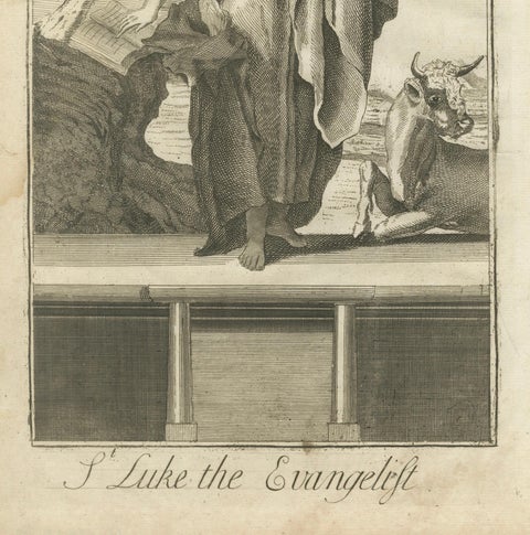 Set of Biblical Engravings, Nativity, Luke the Evangelist & Annunciation, c1735, close-up 3