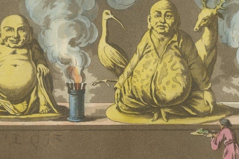Chinese Religious Figures and Temple Statues, Ferrario Costume Series, 1815, close-up 3