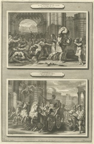 A Lord Trampled at Samaria and the Death of Jezebel, Pieter Mortier, circa 1700