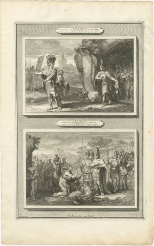 David Spares Saul and Abigail Meets David, Mortier Bible circa 1700, view 2