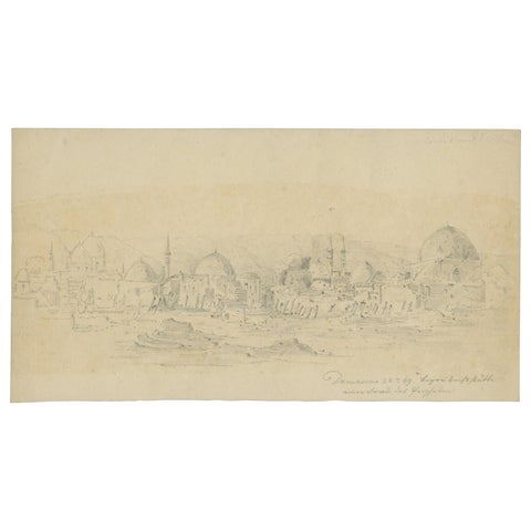 Historic View of Damascus and Burial Site of a Prophet's Wife, Anonymus, 1869