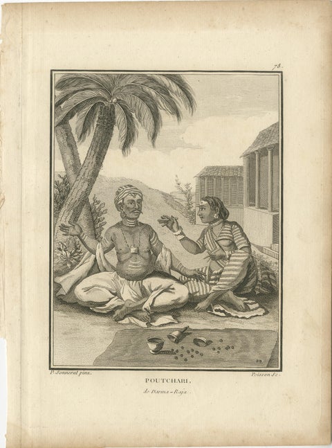 Hindu Couple with Ritual Implements, Poutchari of Darma Raja, 1806, view 2