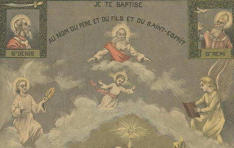 Antique Print of Baptism by Mouterde, circa 1900, view 3