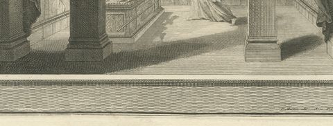 High Priest and Levites and God Speaks in the Holy of Holies, Mortier circa 1700, close-up 1